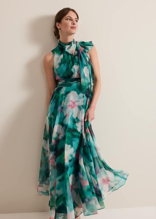 Phase Eight Petite Lucinda Chiffon Print Maxi Dress