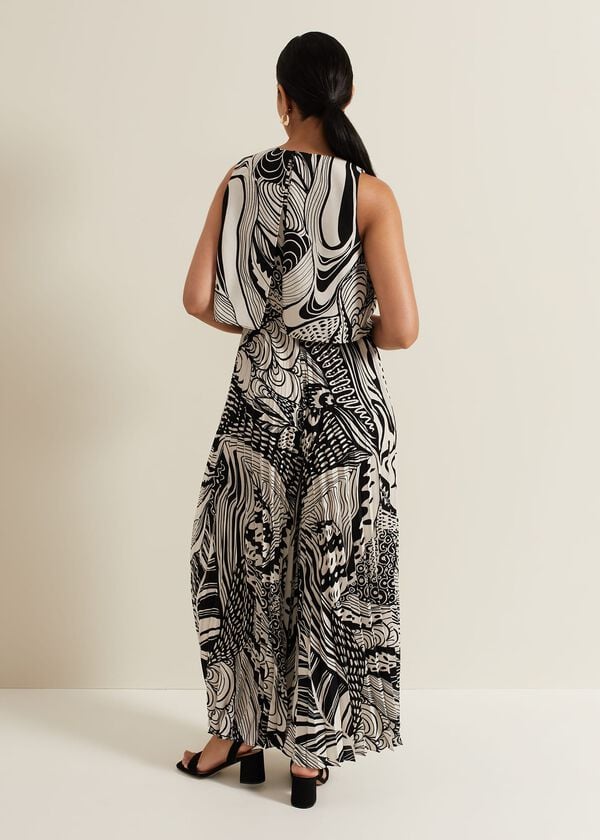 Phase Eight Petite Saskia Abstract Pleated Jumpsuit