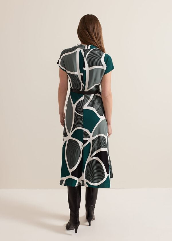 Phase Eight Petite Zaynab Swirl Cowl Neck Midi Dress