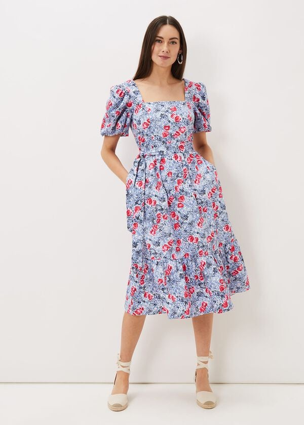 Phase Eight Abbiana Cotton Floral Midi Dress