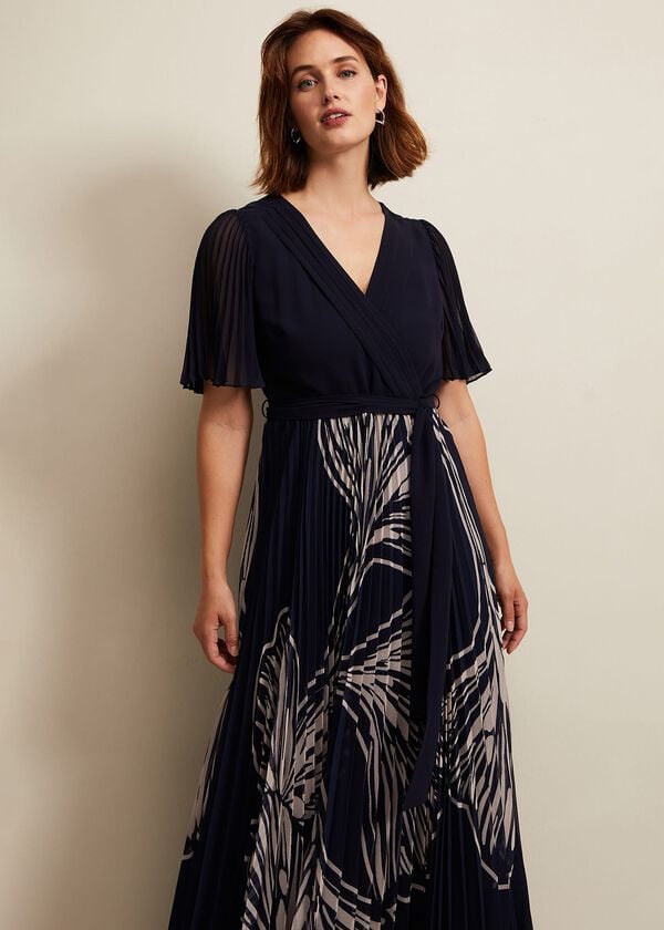 Phase Eight Abigail Printed Pleat Midaxi Dress