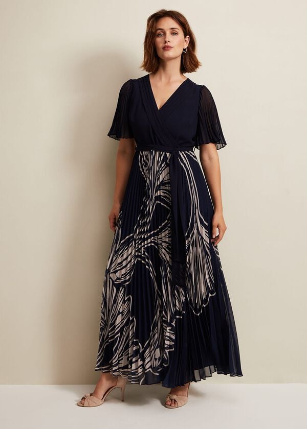 phase eight Abigail Printed Pleat Midaxi Dress