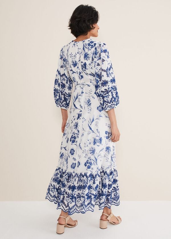 Phase Eight Abriella Floral Broderie Midi Dress