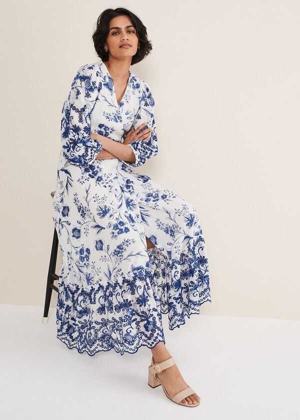 phase eight Abriella Floral Broderie Midi Dress