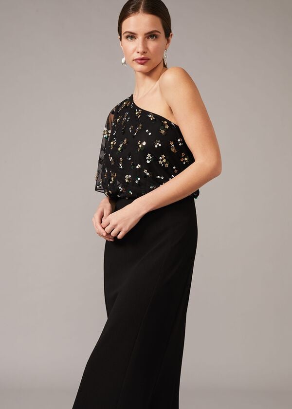 Phase Eight Adele Sequinned One Shoulder Dress