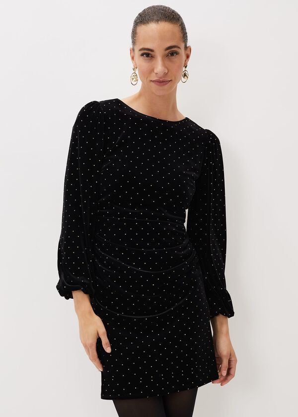 phase eight Adele Studded Velvet Mini Dress