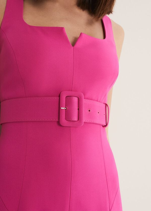 Phase Eight Adria Pink Fitted Midi Dress