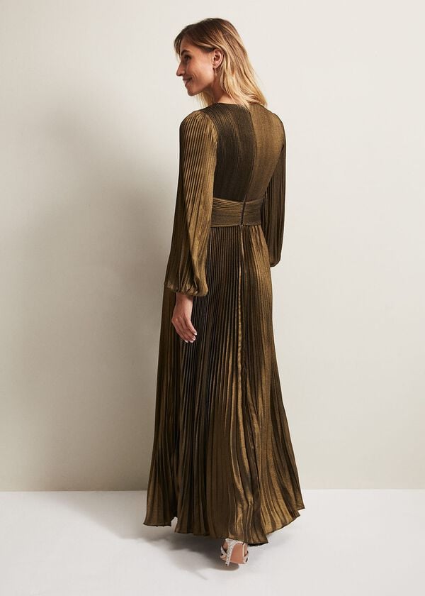 Phase Eight Adrianna Foil Pleated Maxi Dress