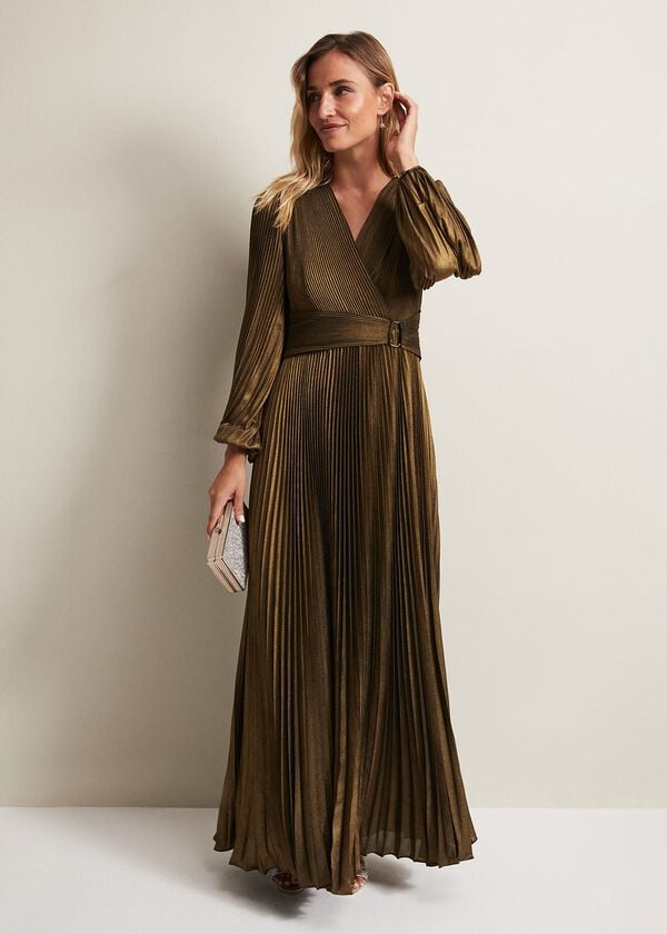 phase eight Adrianna Foil Pleated Maxi Dress