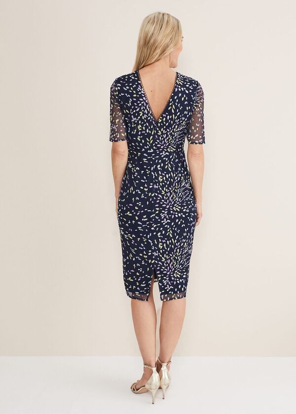 Phase Eight Aileena Embroidered Bodycon Midi Dress