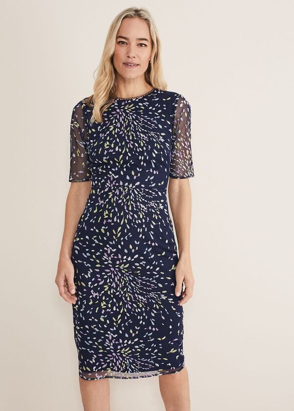 Phase Eight Aileena Embroidered Bodycon Midi Dress