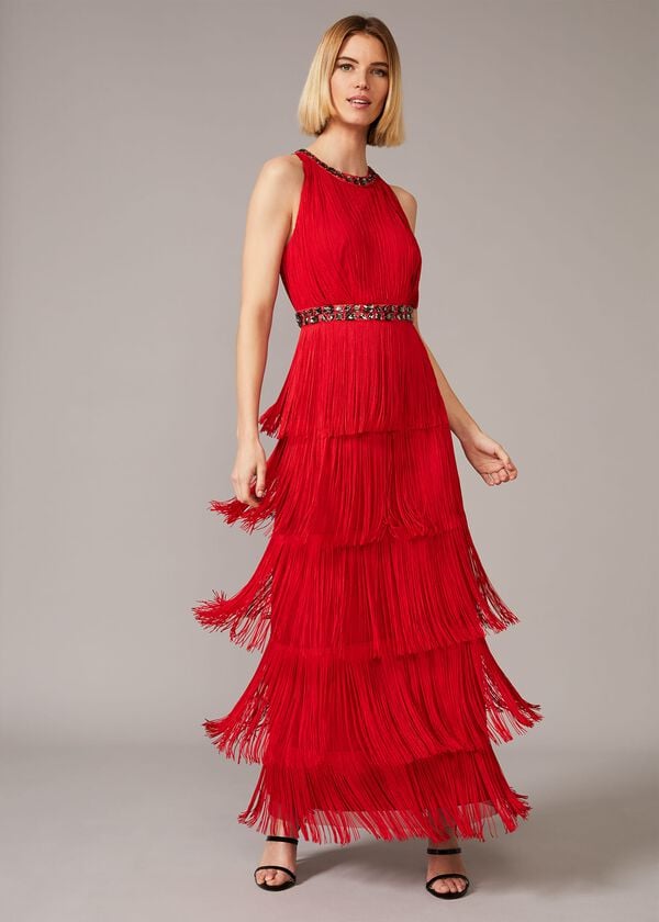phase eight Albertina Fringe Maxi Dress