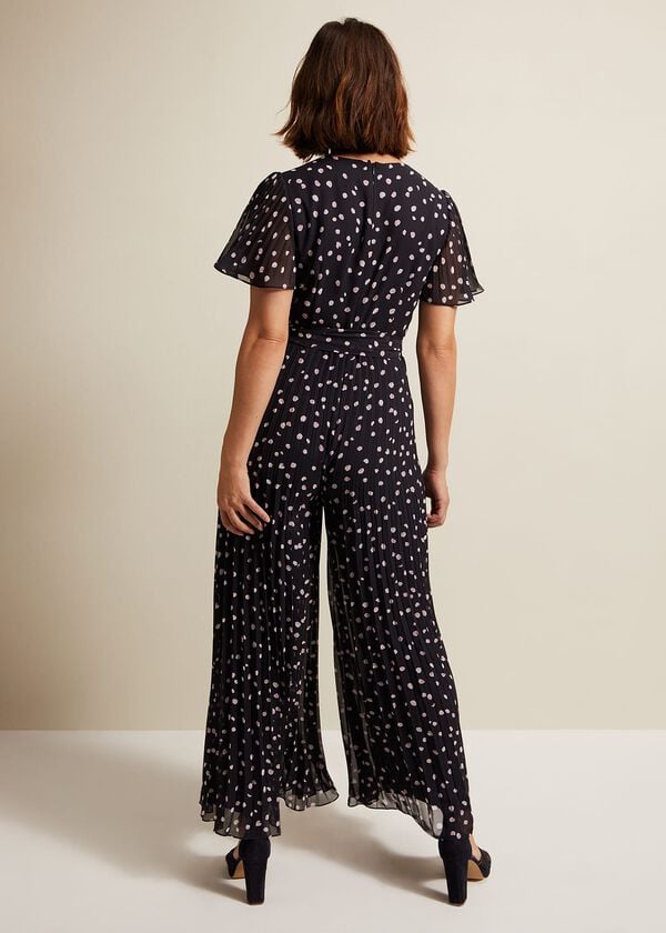Phase Eight Alexandra Spot Pleat Jumpsuit