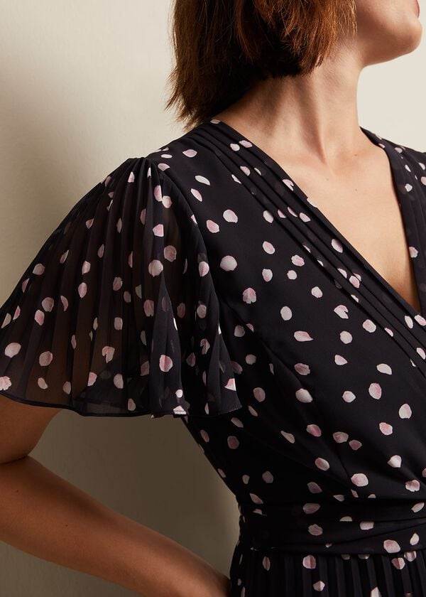 Phase Eight Alexandra Spot Pleat Jumpsuit