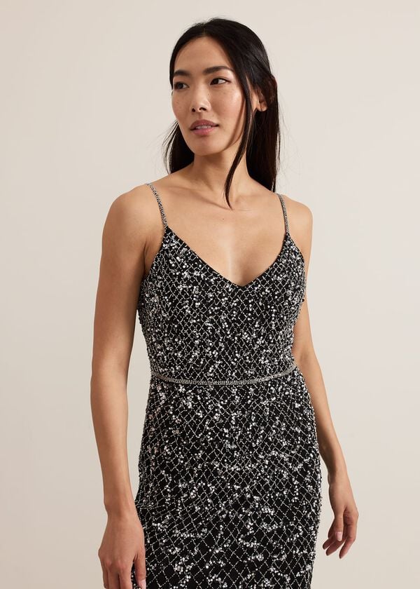 Phase Eight Alexia Sequin Embelished Maxi Dress