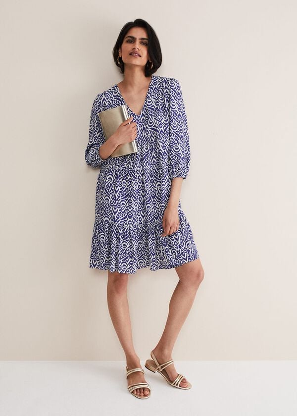 Phase Eight Alicia Ikat Swing Mini Dress