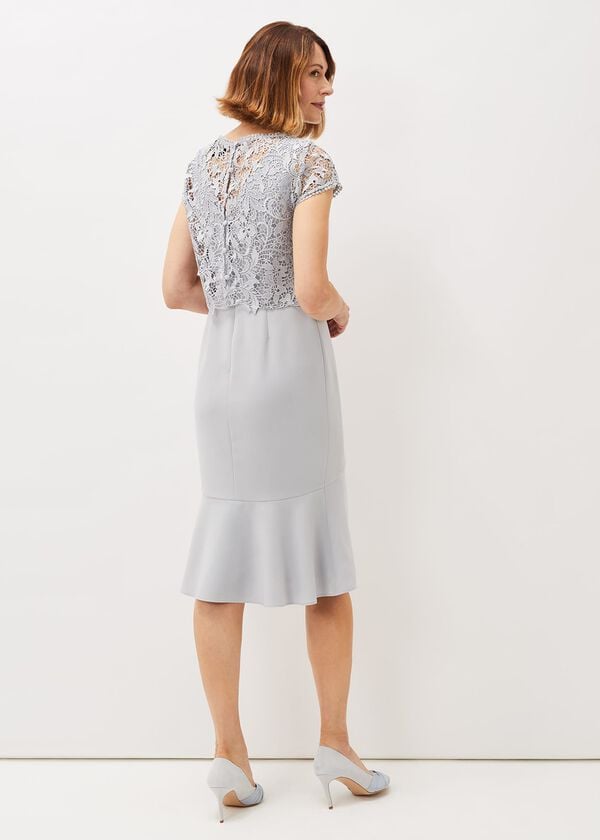 Phase Eight Alisha Double Layer Lace Peplum Dress