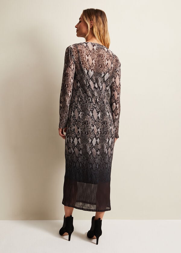 Phase Eight Alix Ombre Snake Midi Mesh Dress