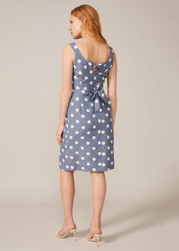 Phase Eight Amelia Linen-Blend Spot Dress