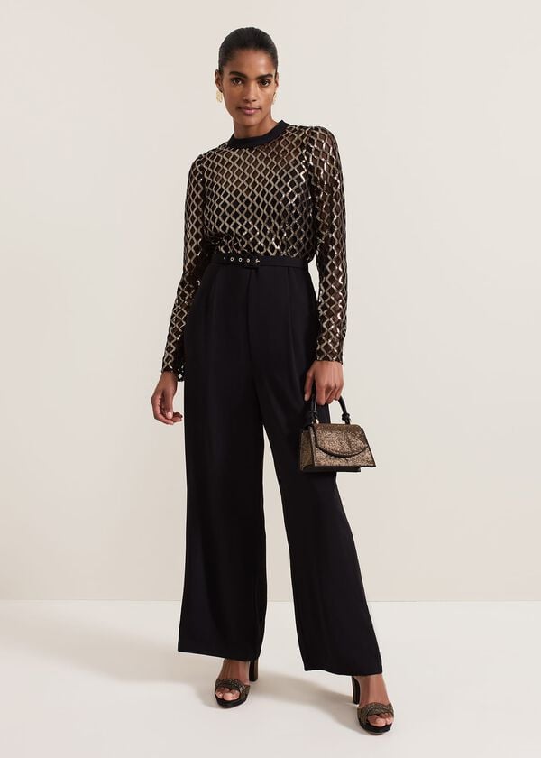 Phase Eight Amelia Sequin Bodice Jumpsuit