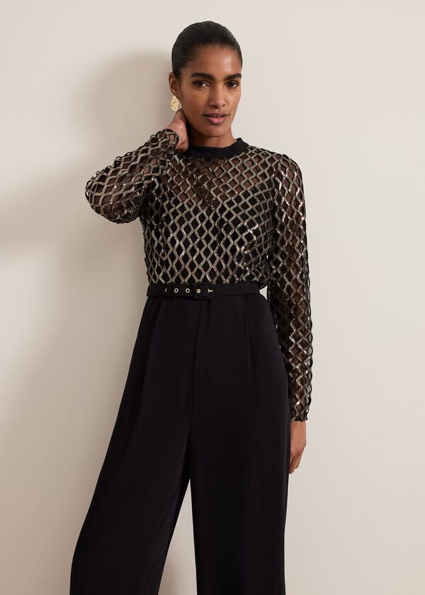 Phase Eight Amelia Sequin Bodice Jumpsuit