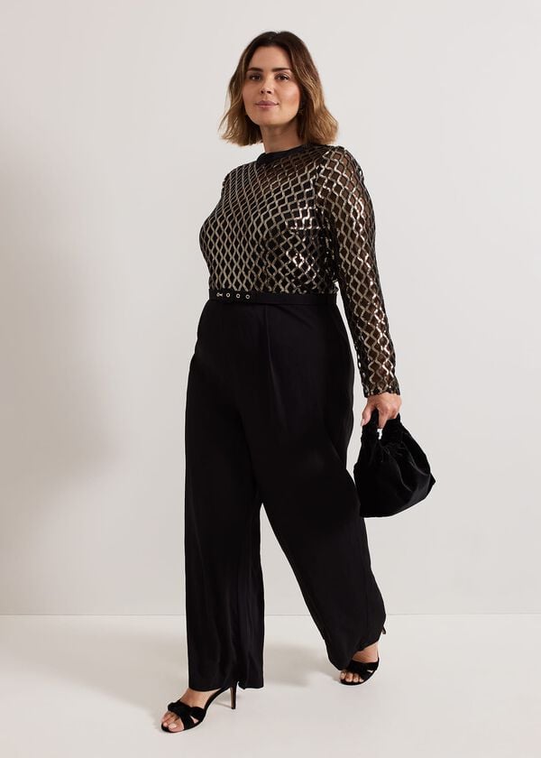 phase eight Amelia Sequin Bodice Jumpsuit