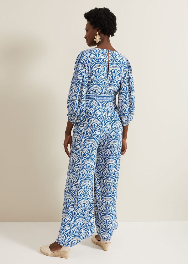 Phase Eight Amy Print V Neck Jumpsuit