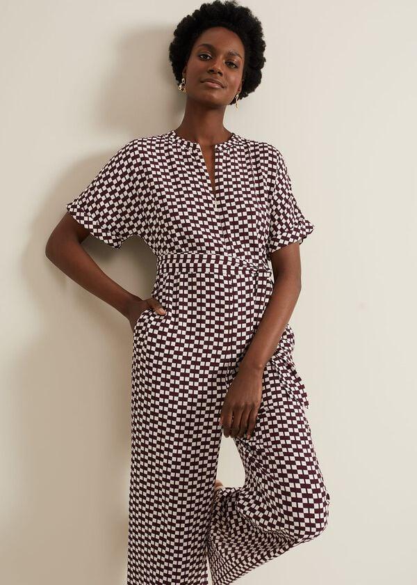 Phase Eight Andra Geo Tie Waist Jumpsuit