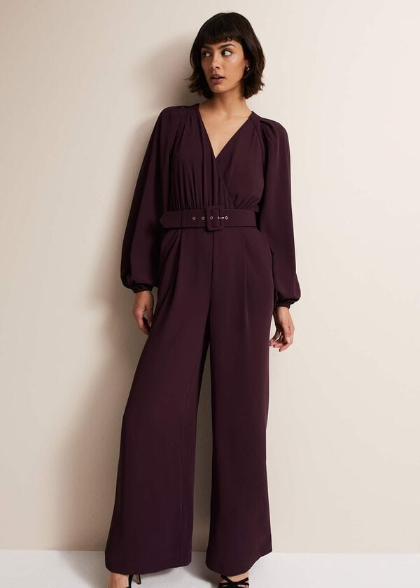 phase eight Angelina Burgundy Wide Leg Jumpsuit