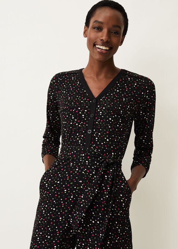 Phase Eight Anglia Ditsy Print Jersey Jumpsuit