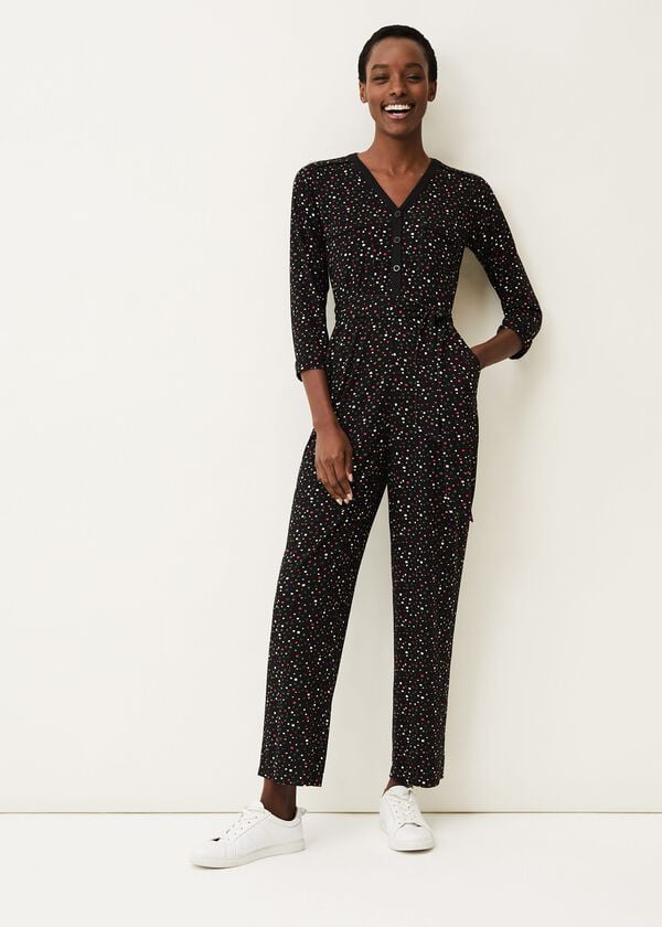phase eight Anglia Ditsy Print Jersey Jumpsuit