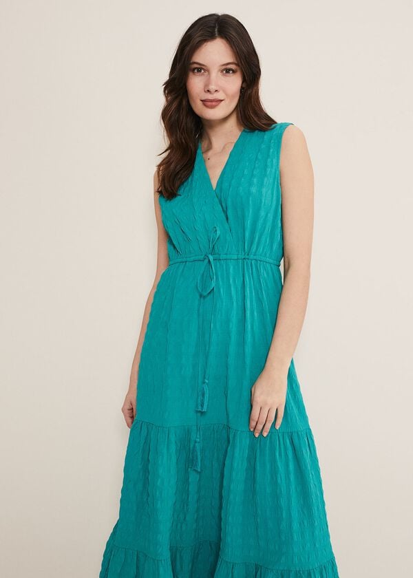 Phase Eight Anika Textured Sleeveless Midi Dress