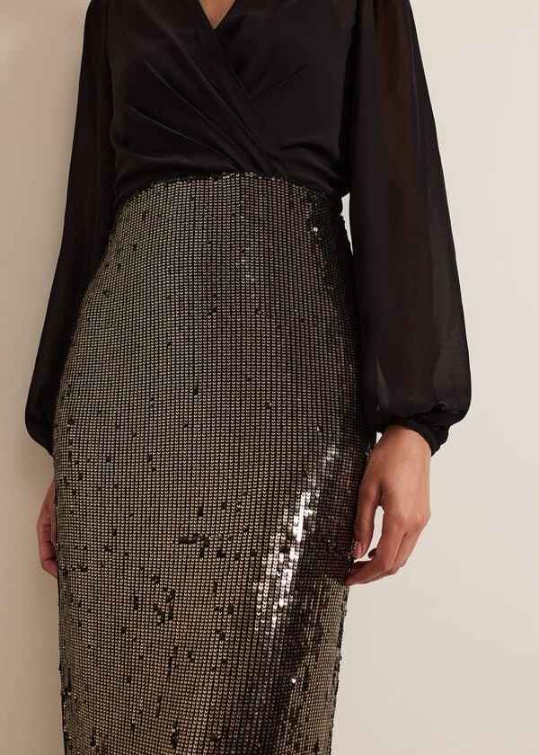 Phase Eight Aniya Sequin Long Sleeved Maxi Dress