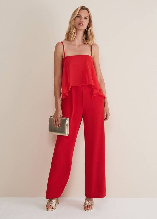 phase eight Anna Red Wide Leg Jumpsuit