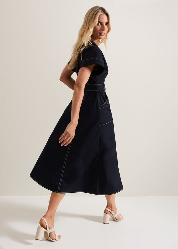 Phase Eight Annalie Navy Utility Midi Dress