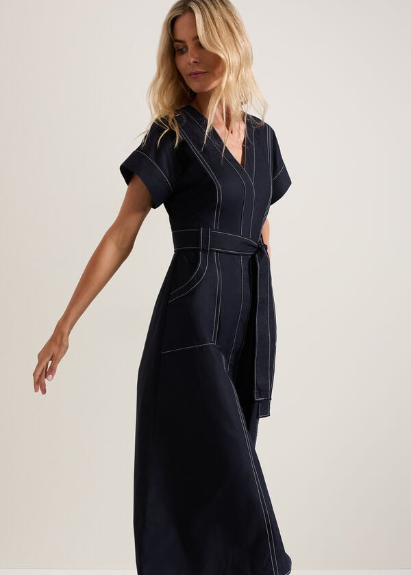 Phase Eight Annalie Navy Utility Midi Dress