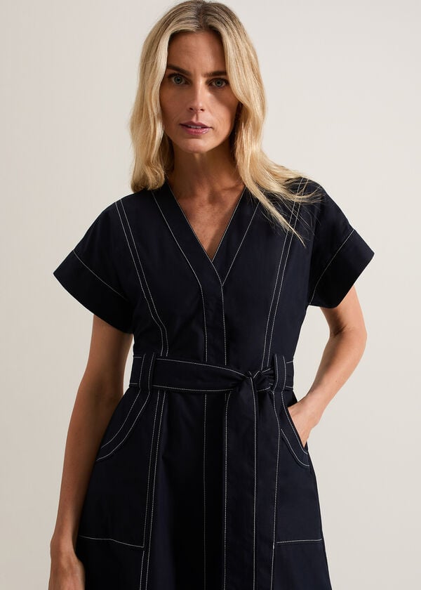 Phase Eight Annalie Navy Utility Midi Dress