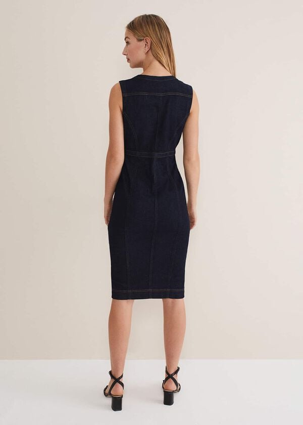 Phase Eight Anwen Fitted Denim Midi Dress