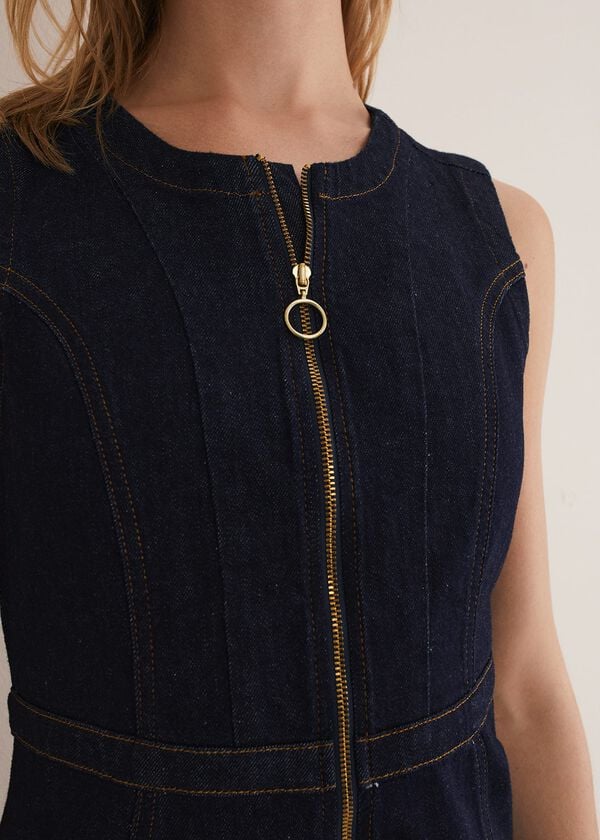 Phase Eight Anwen Fitted Denim Midi Dress