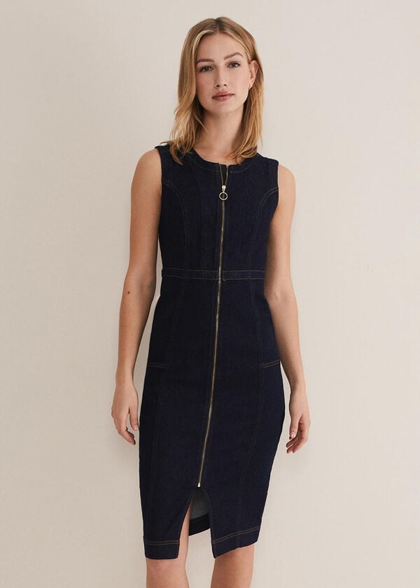 phase eight Anwen Fitted Denim Midi Dress