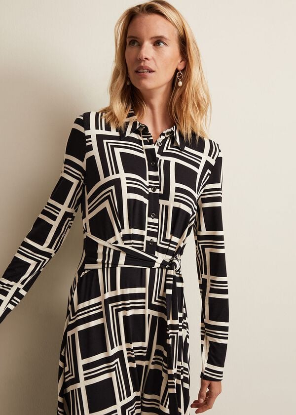 Phase Eight April Geo Midi Dress