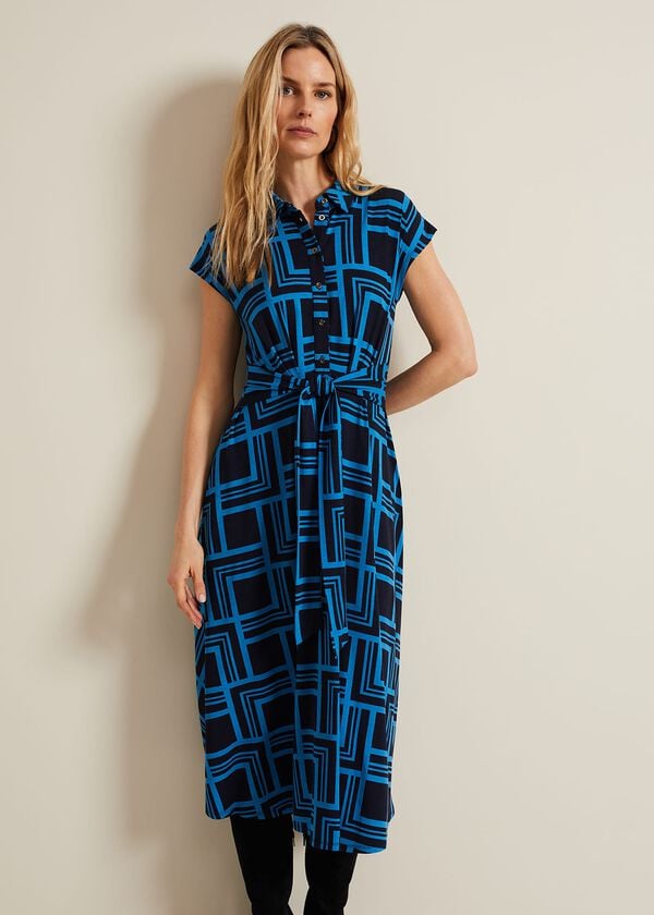 Phase Eight April Short Sleeve Geo Dress