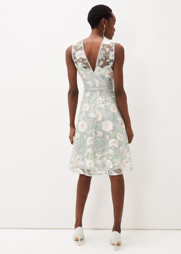 Phase Eight Aria Embroidered Fit And Flare Dress