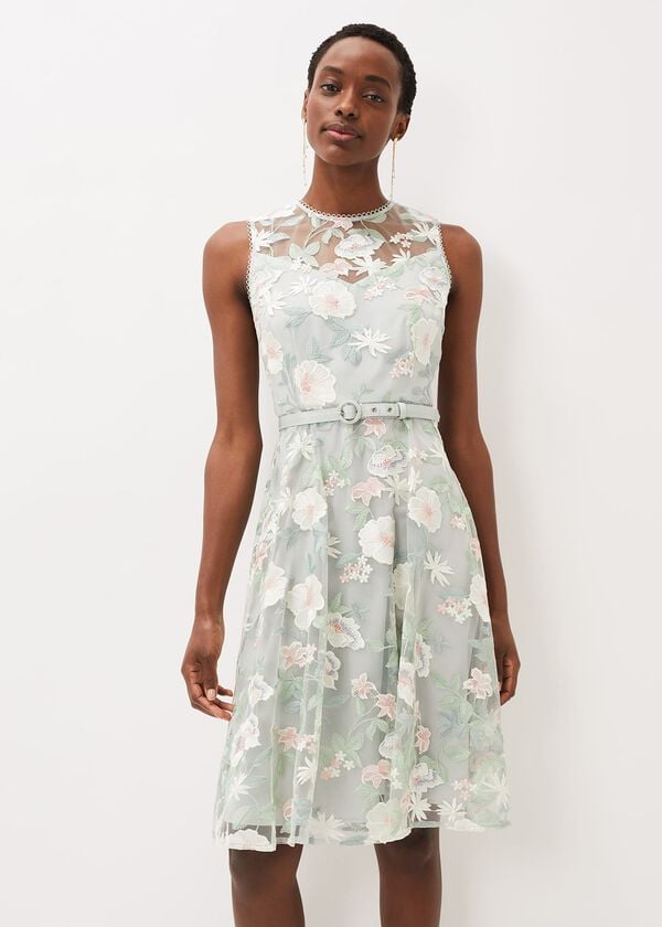 Phase Eight Aria Embroidered Fit And Flare Dress