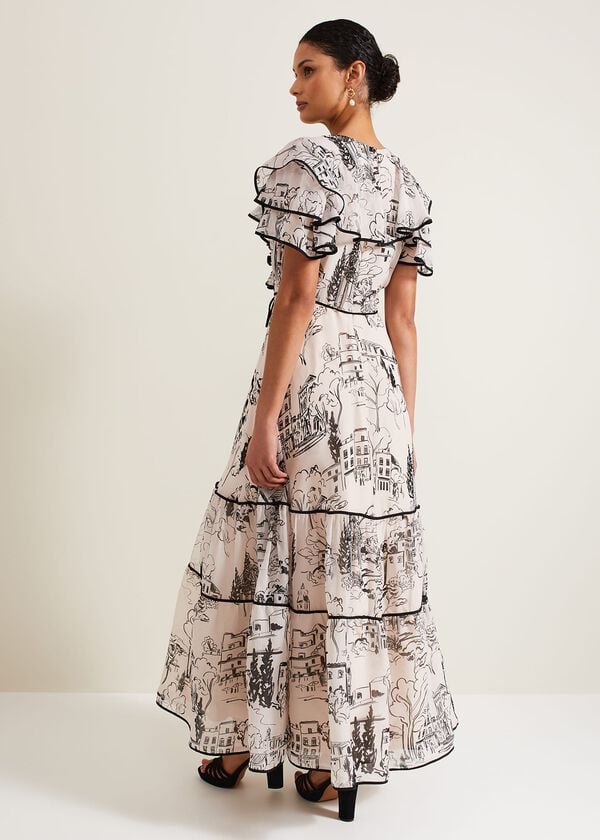 Phase Eight Arlette Sketch Print Maxi Dress