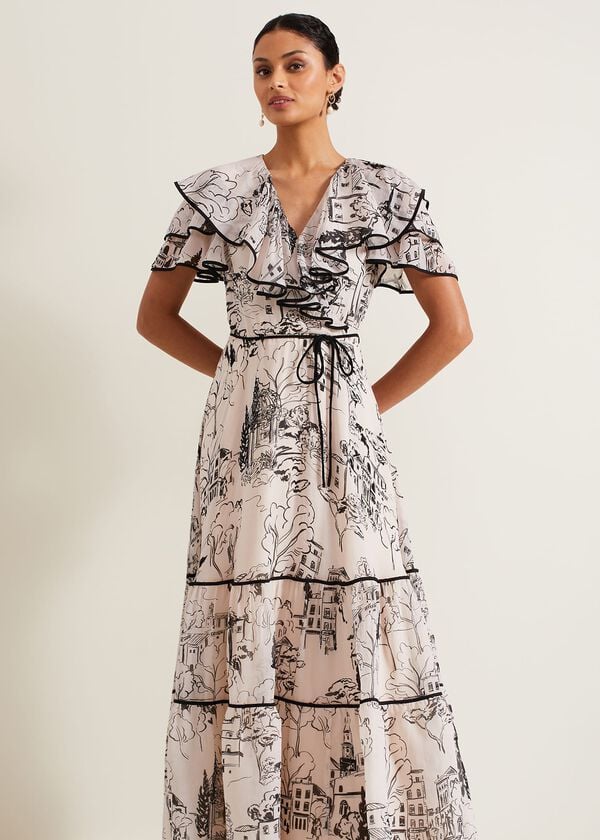 Phase Eight Arlette Sketch Print Maxi Dress