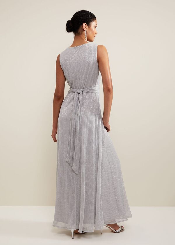 Phase Eight Artemis Plisse Shimmer Maxi Dress