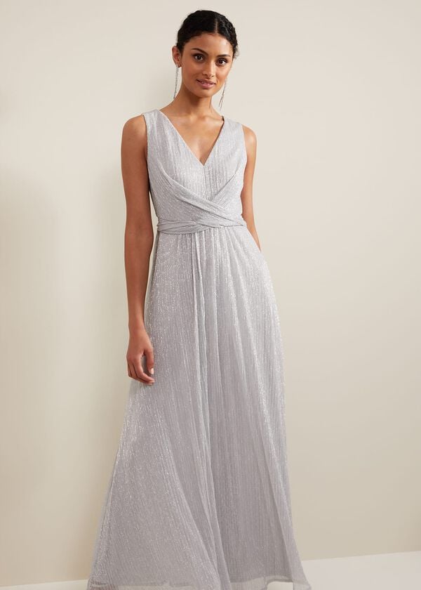 Phase Eight Artemis Plisse Shimmer Maxi Dress