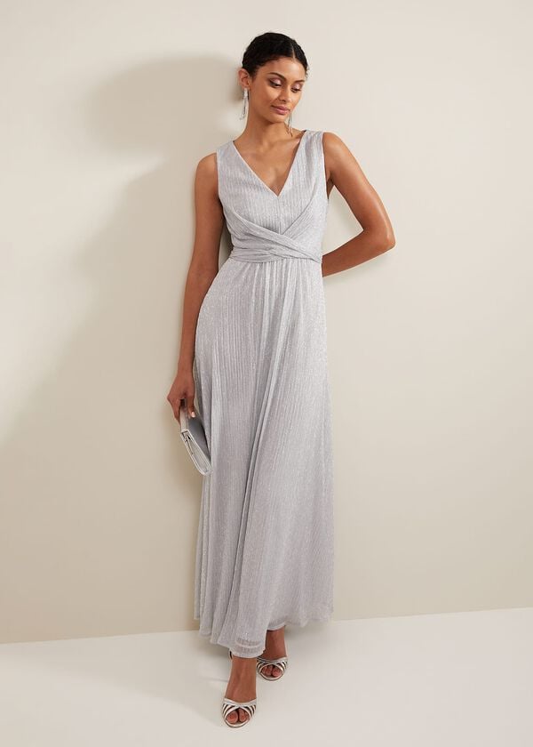 phase eight Artemis Plisse Shimmer Maxi Dress
