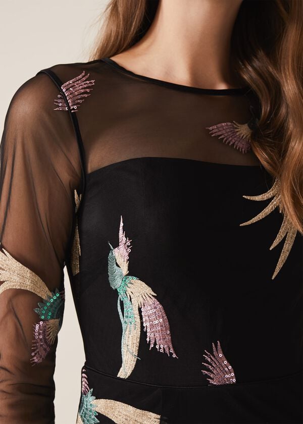 Phase Eight Astrid Embroidered Bird Dress